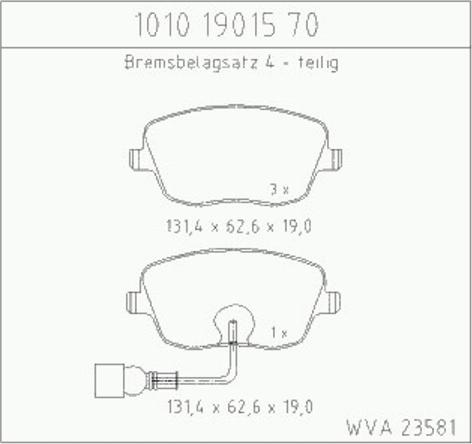 Zimmermann 10101901570 - Гальмівні колодки, дискові гальма autocars.com.ua