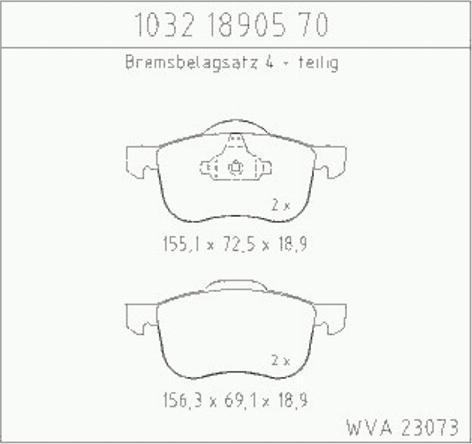 Zimmermann 10321890570 - Гальмівні колодки, дискові гальма autocars.com.ua