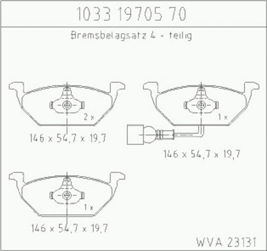 Zimmermann 10331970570 - Гальмівні колодки, дискові гальма autocars.com.ua