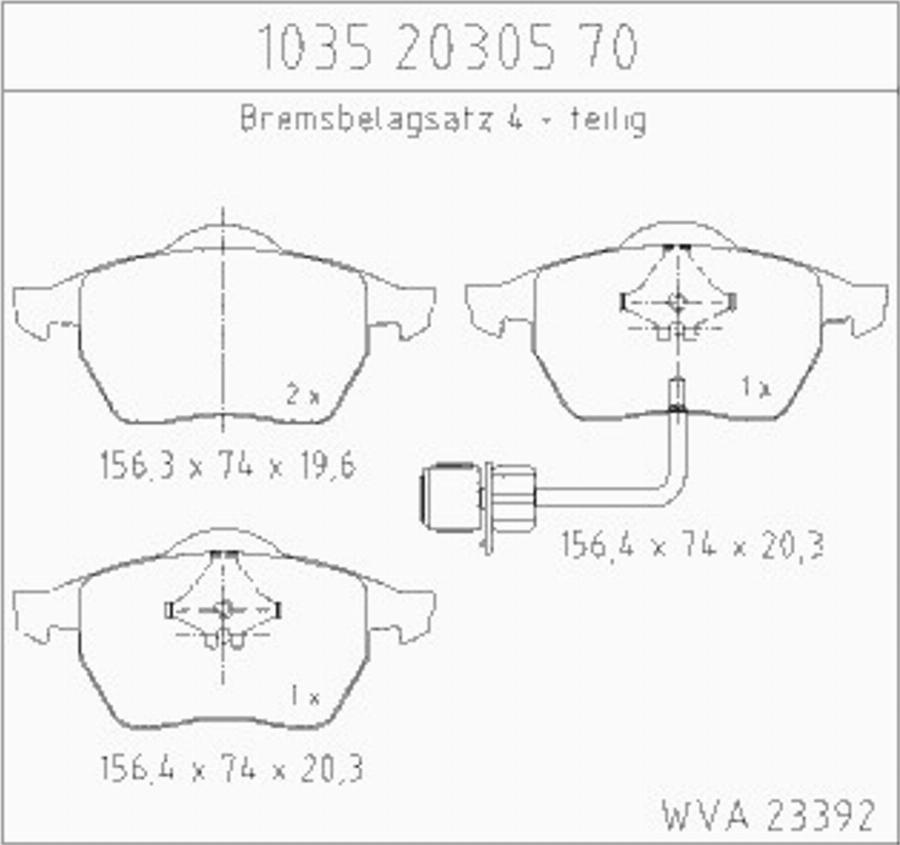 Zimmermann 10352030570 - Гальмівні колодки, дискові гальма autocars.com.ua