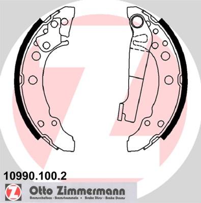Zimmermann 10990.100.2 - Комплект тормозных колодок, барабанные avtokuzovplus.com.ua
