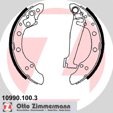 Zimmermann 10990.100.3 - Комплект тормозных колодок, барабанные avtokuzovplus.com.ua