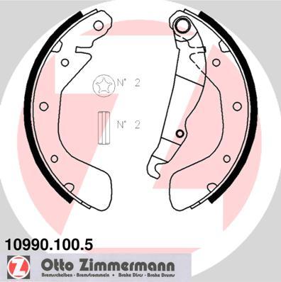 Zimmermann 10990.100.5 - Комплект тормозных колодок, барабанные avtokuzovplus.com.ua