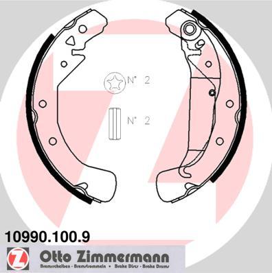 Zimmermann 10990.100.9 - Комплект тормозных колодок, барабанные avtokuzovplus.com.ua