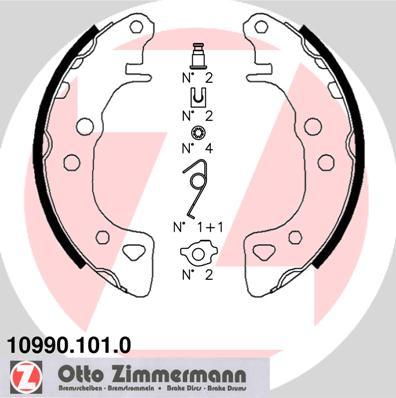 Zimmermann 10990.101.0 - Комплект тормозных колодок, барабанные avtokuzovplus.com.ua