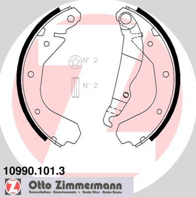 Zimmermann 10990.101.3 - Комплект гальм, барабанний механізм autocars.com.ua