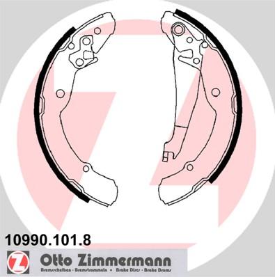 Zimmermann 10990.101.8 - Комплект гальм, барабанний механізм autocars.com.ua