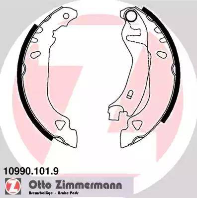 Zimmermann 10990.101.9 - Комплект гальм, барабанний механізм autocars.com.ua