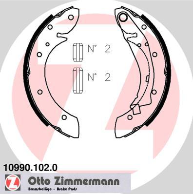 Zimmermann 10990.102.0 - Комплект гальм, барабанний механізм autocars.com.ua