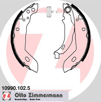 Zimmermann 10990.102.5 - Комплект гальм, барабанний механізм autocars.com.ua