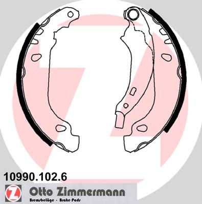 Zimmermann 10990.102.6 - Комплект тормозных колодок, барабанные avtokuzovplus.com.ua