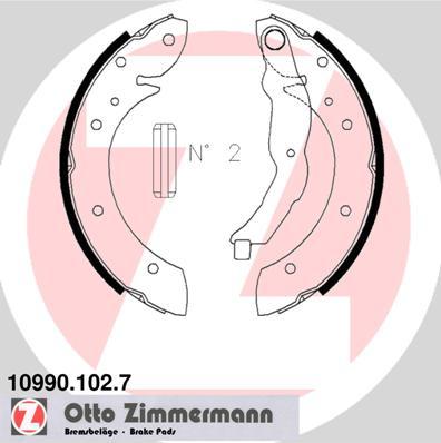 Zimmermann 10990.102.7 - Комплект тормозных колодок, барабанные avtokuzovplus.com.ua