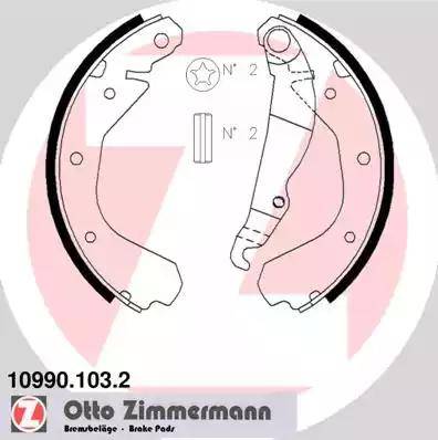 Zimmermann 10990.103.2 - Комплект тормозных колодок, барабанные avtokuzovplus.com.ua
