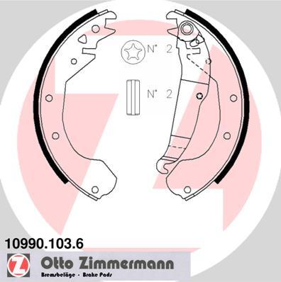 Zimmermann 10990.103.6 - Комплект тормозных колодок, барабанные avtokuzovplus.com.ua