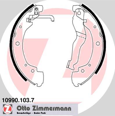 Zimmermann 10990.103.7 - Комплект тормозных колодок, барабанные avtokuzovplus.com.ua