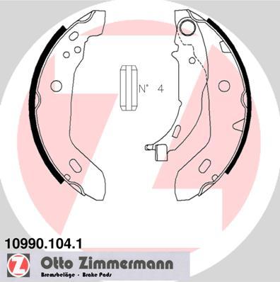 Zimmermann 10990.104.1 - Комплект гальм, барабанний механізм autocars.com.ua