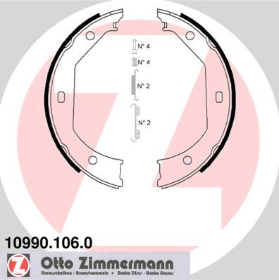 Zimmermann 10990.106.0 - Комплект гальм, ручник, парковка autocars.com.ua