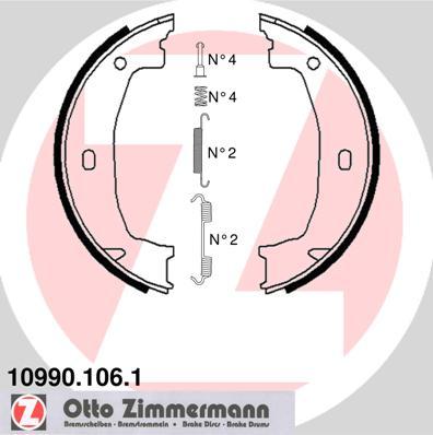 Zimmermann 10990.106.1 - Комплект гальм, ручник, парковка autocars.com.ua