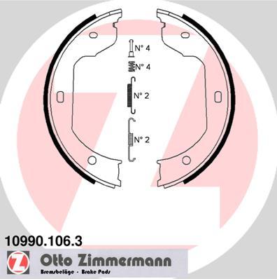 Zimmermann 10990.106.3 - Комплект тормозов, ручник, парковка avtokuzovplus.com.ua