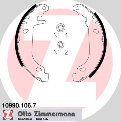 Zimmermann 10990.106.7 - Комплект гальм, барабанний механізм autocars.com.ua