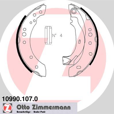 Zimmermann 10990.107.0 - Комплект гальм, барабанний механізм autocars.com.ua