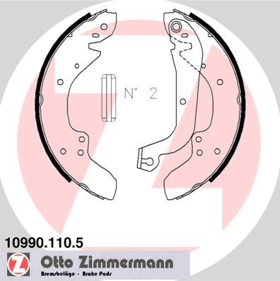 Zimmermann 10990.110.5 - Комплект тормозных колодок, барабанные avtokuzovplus.com.ua