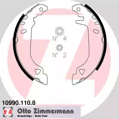 Zimmermann 10990.110.8 - Комплект гальм, барабанний механізм autocars.com.ua