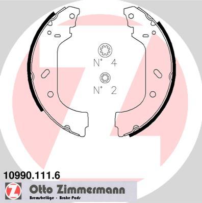 Zimmermann 10990.111.6 - Комплект гальм, барабанний механізм autocars.com.ua