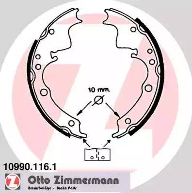Zimmermann 10990.116.1 - Комплект гальм, барабанний механізм autocars.com.ua