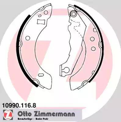 Zimmermann 10990.116.8 - Комплект гальм, барабанний механізм autocars.com.ua