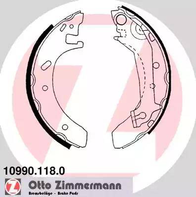 Zimmermann 10990.118.0 - Комплект тормозных колодок, барабанные avtokuzovplus.com.ua