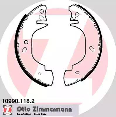 Zimmermann 10990.118.2 - Комплект тормозных колодок, барабанные autodnr.net