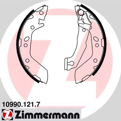 Zimmermann 10990.121.7 - Комплект гальм, барабанний механізм autocars.com.ua