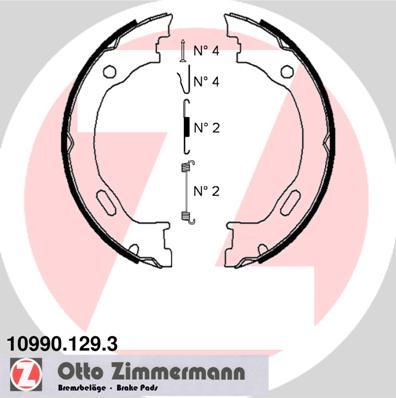Zimmermann 10990.129.3 - Комплект гальм, ручник, парковка autocars.com.ua