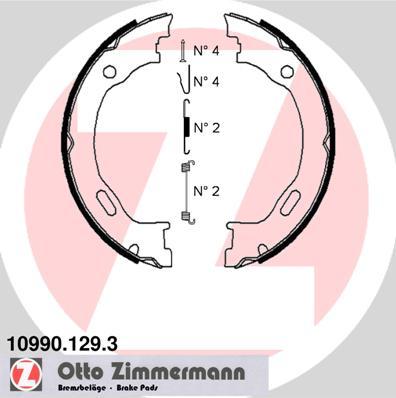 Zimmermann 10990.129.3 - Комплект тормозов, ручник, парковка avtokuzovplus.com.ua