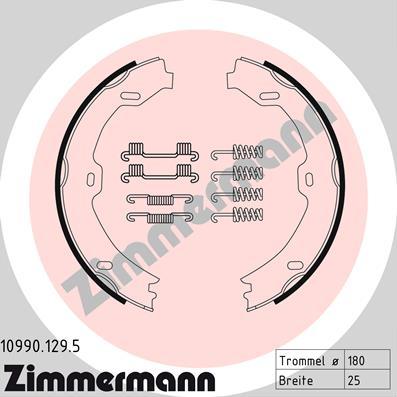 Zimmermann 10990.129.5 - Комплект гальм, ручник, парковка autocars.com.ua
