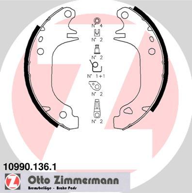 Zimmermann 10990.136.1 - Комплект тормозных колодок, барабанные avtokuzovplus.com.ua