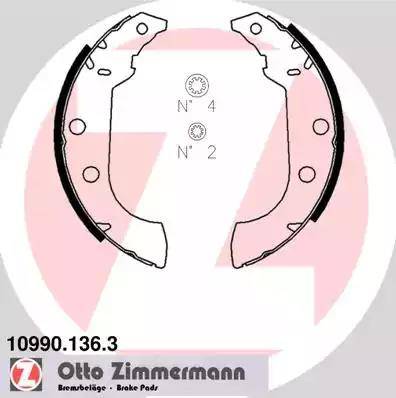 Zimmermann 10990.136.3 - Комплект тормозных колодок, барабанные avtokuzovplus.com.ua