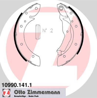 Zimmermann 10990.141.1 - Комплект гальм, барабанний механізм autocars.com.ua
