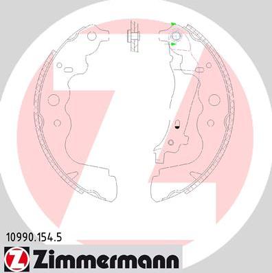 Zimmermann 10990.154.5 - Комплект гальм, барабанний механізм autocars.com.ua