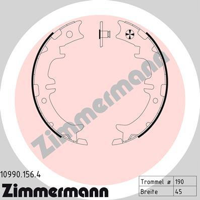 Zimmermann 10990.156.4 - Комплект гальм, ручник, парковка autocars.com.ua