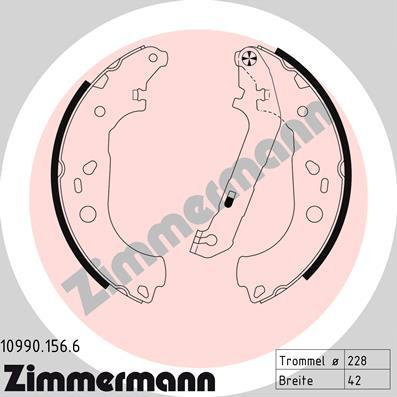 Zimmermann 10990.156.6 - Комплект гальм, барабанний механізм autocars.com.ua