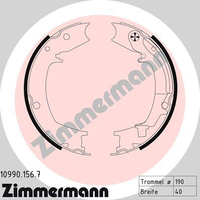 Zimmermann 10990.156.7 - Комплект тормозов, ручник, парковка avtokuzovplus.com.ua