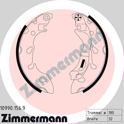 Zimmermann 10990.156.9 - Комплект тормозных колодок, барабанные avtokuzovplus.com.ua