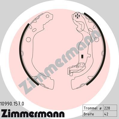 Zimmermann 10990.157.0 - Комплект гальм, барабанний механізм autocars.com.ua