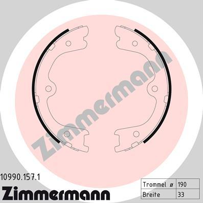 Zimmermann 10990.157.1 - Комплект гальм, ручник, парковка autocars.com.ua