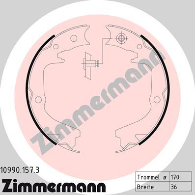 Zimmermann 10990.157.3 - Комплект тормозов, ручник, парковка avtokuzovplus.com.ua
