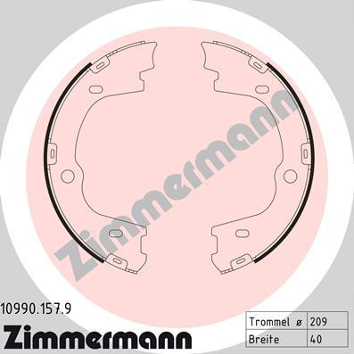 Zimmermann 10990.157.9 - Комплект гальм, ручник, парковка autocars.com.ua
