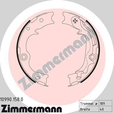 Zimmermann 10990.158.0 - Комплект тормозов, ручник, парковка avtokuzovplus.com.ua