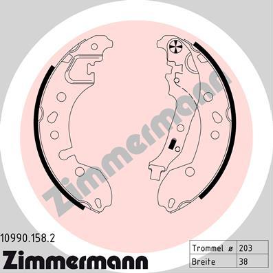 Zimmermann 10990.158.2 - Комплект тормозных колодок, барабанные autodnr.net